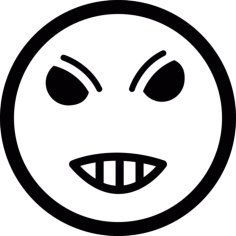 Angry Emoticon Outline Svg Vector, Free Vectors File